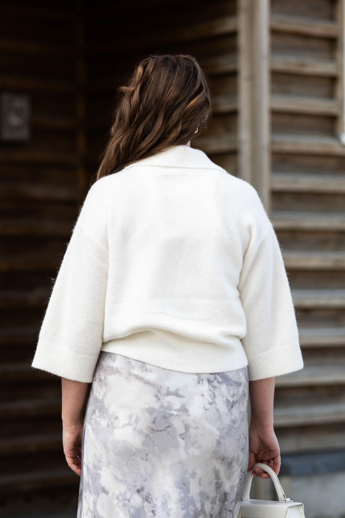 GZAlpha SS Cardigan Ivory