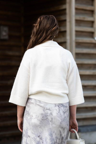 GZAlpha SS Cardigan Ivory