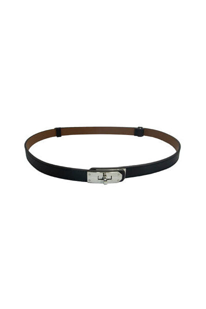 Belte m/justerbar Sølvspenne 2 cm - Sort