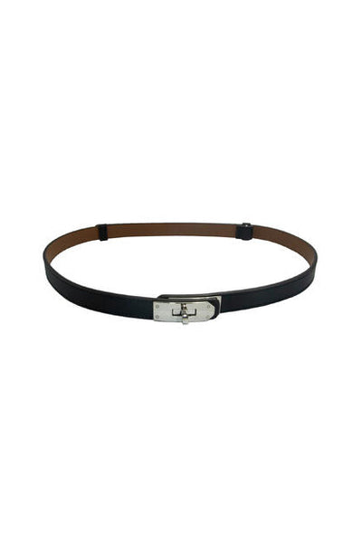 Belte m/justerbar Sølvspenne 2 cm - Sort