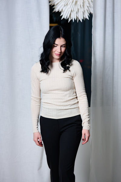 Naja Tight LS Knit O-neck - Birch