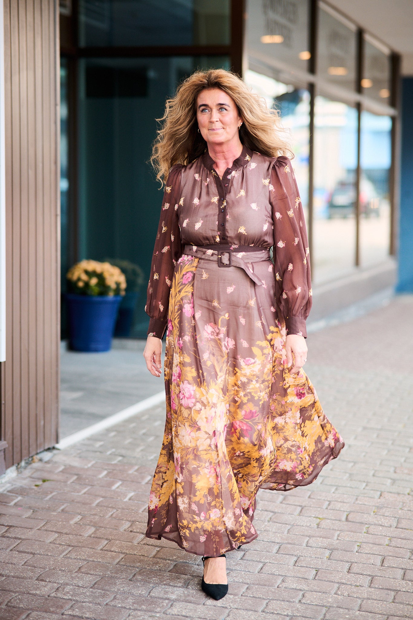 Organza Belt Dress - Autumn