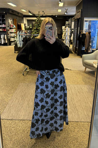Cord Maxi Skirt - Blue Peony