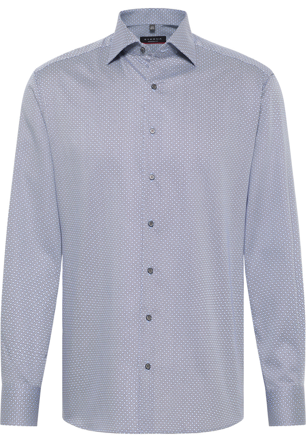 PRINT SKJORTE MODERN FIT BLÅ/LYSEBLÅ