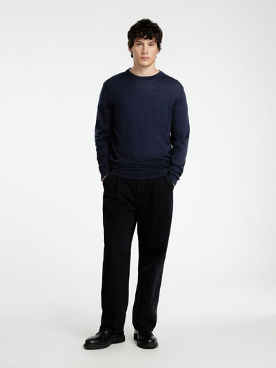 Tray LS Knit Merino Crew Neck - Navy Blazer