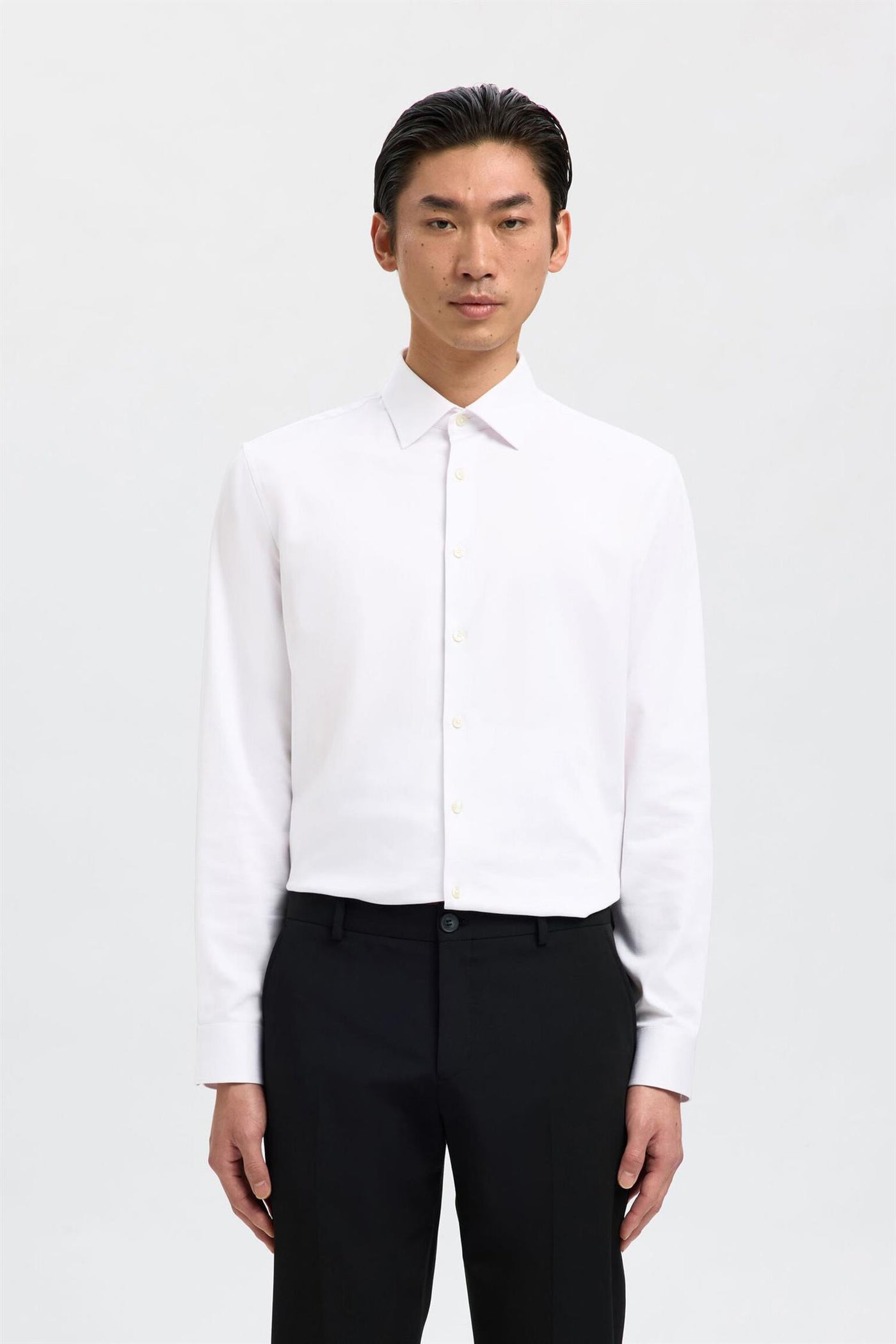 Slim-Performance Shirt Ls  - White