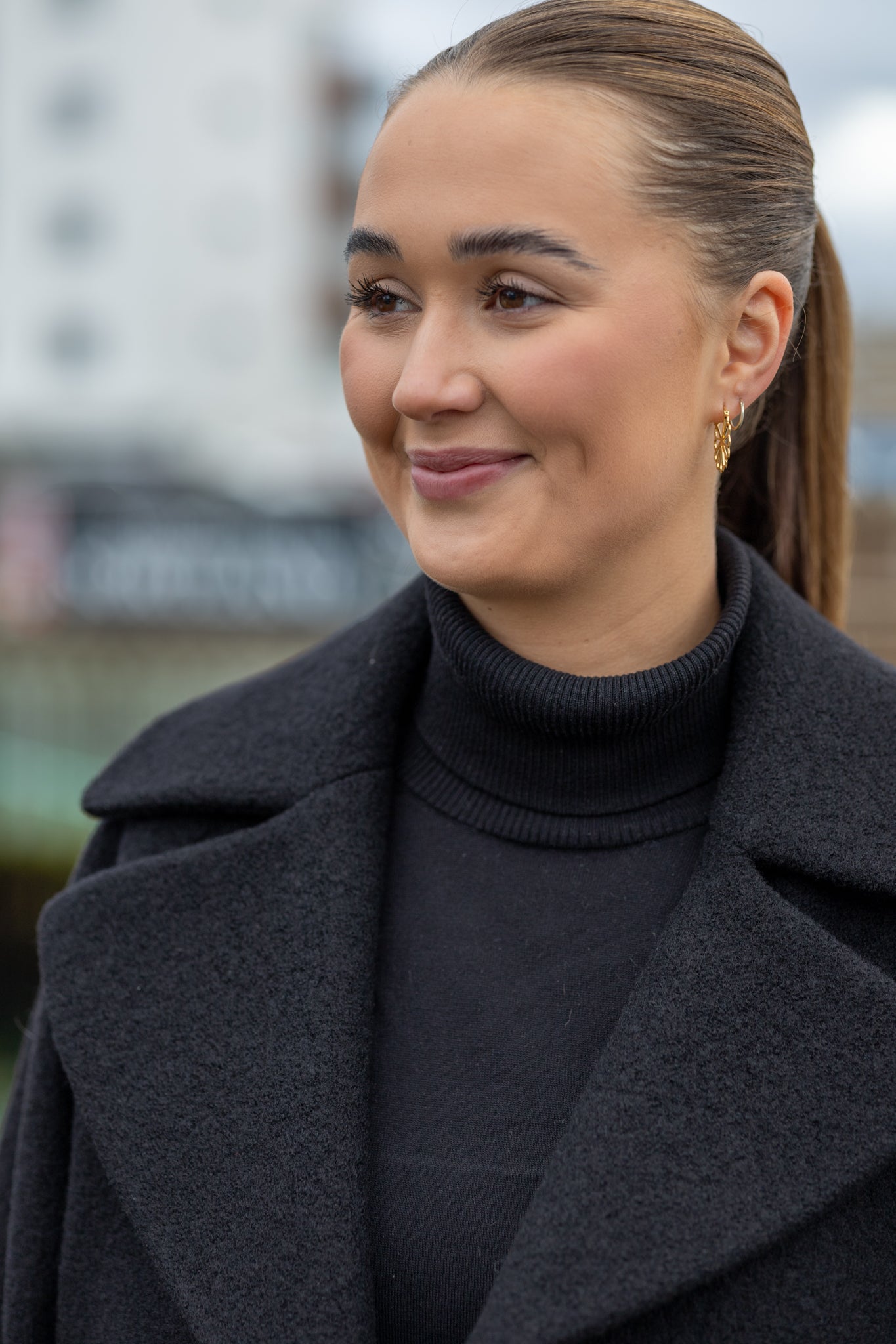 The Product By Vanessa Rudjord Wool Coat Mid - Black