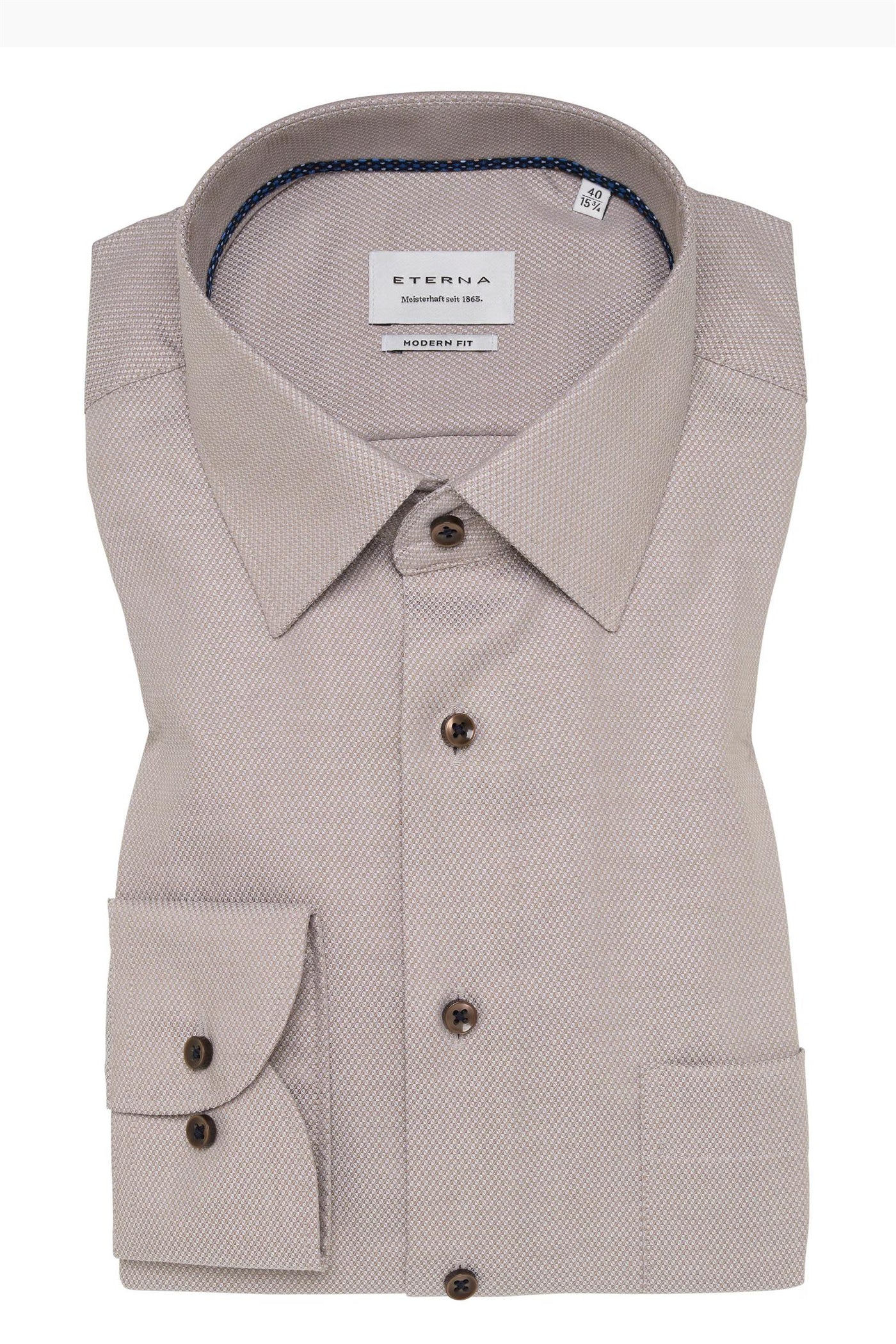 Structured Shirt - Slim Fit - Beige