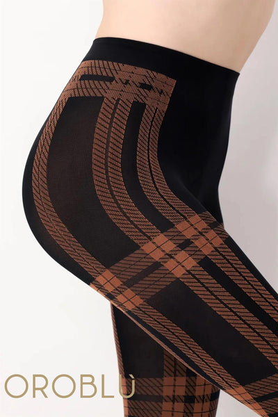 All Colours Scottish Tights 50 - Black/Sienna