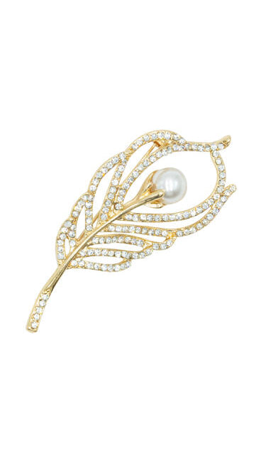 Brosje Fjær - Gull