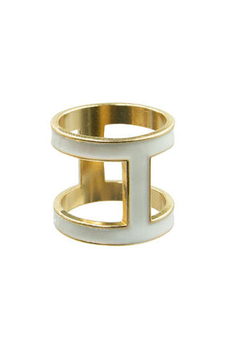 Skjerfring "H" - Hvit