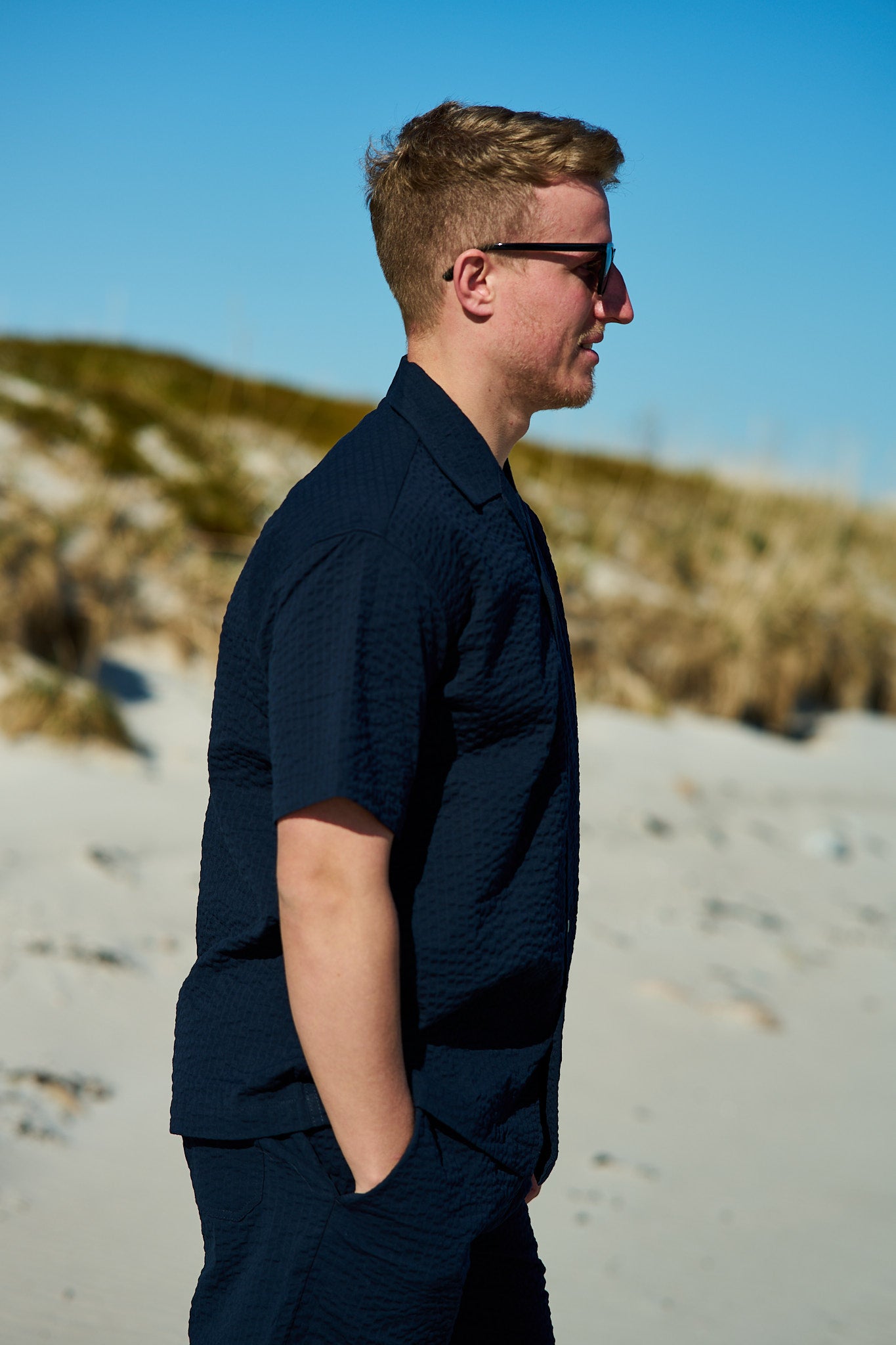 Relaxed-Ace Seersucker SS Shirt - Sky Captain