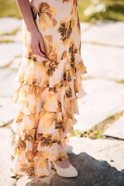 Viscose Ruffle dress Peony