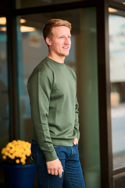 Emanuel Soft Crew Neck Sweat - Deep Forest