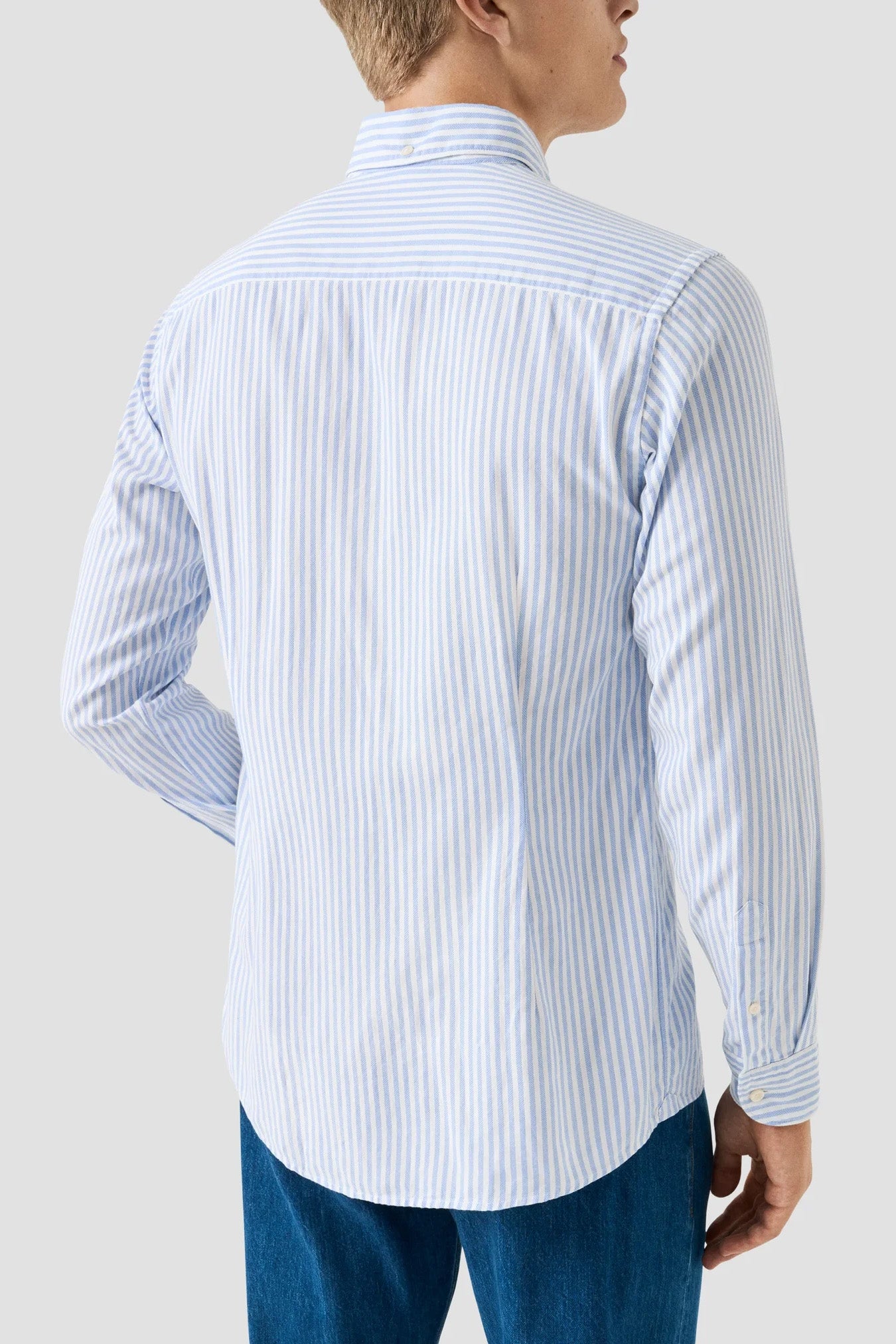 Bengal Striped Signature Oxford Shirt - Mid Blue