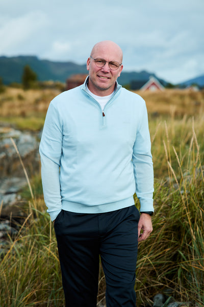 Extrafine Merino Wool Half Zip - Fresh Blue