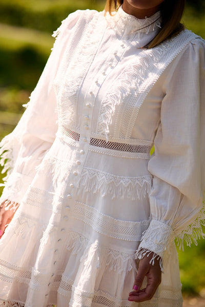 Silja LS Short Dress Snow white