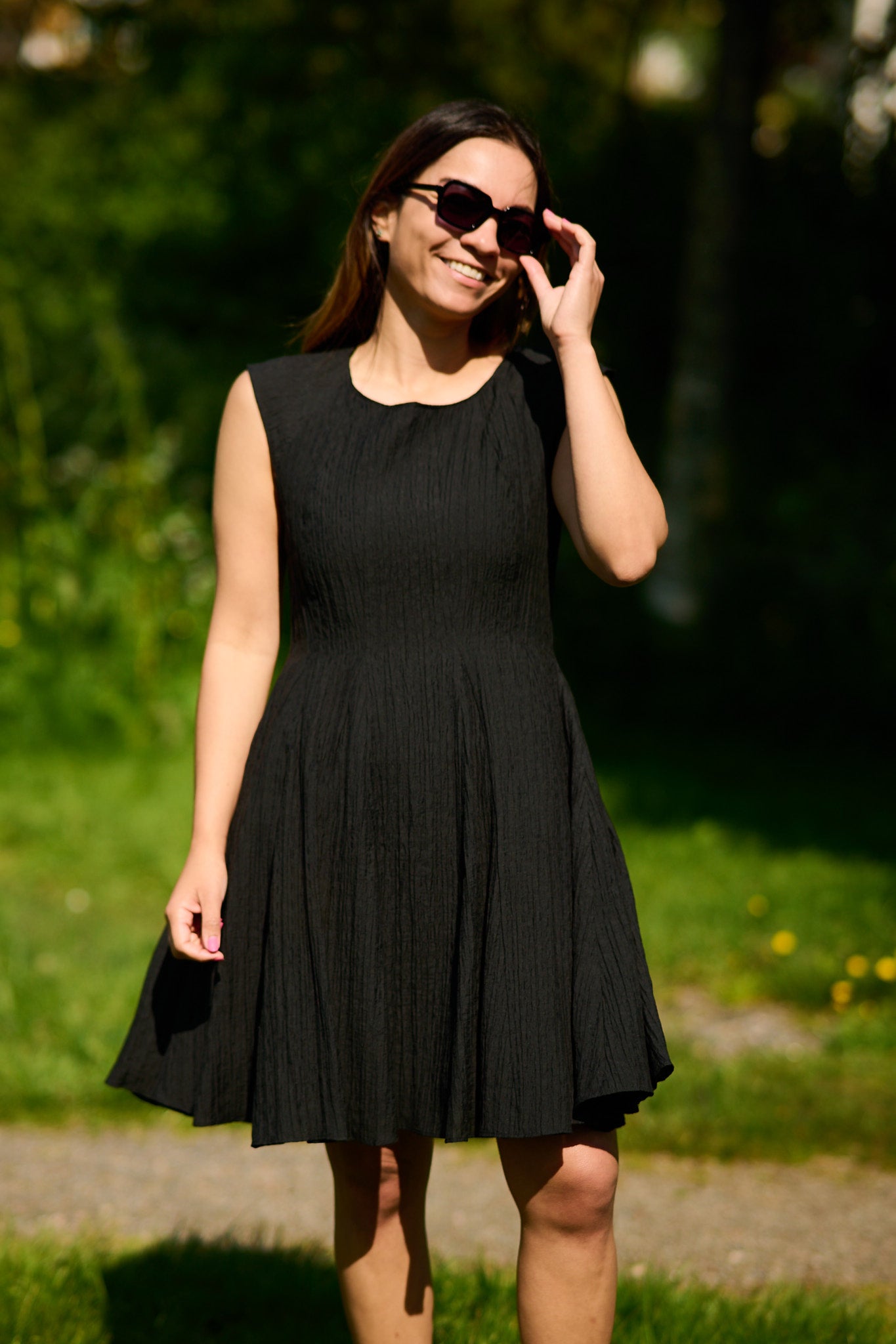 Maddie Short Cap Sleeve Dress Black