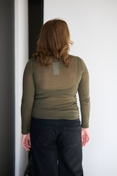 Perfect Line Cashmere T-Shirt - Military