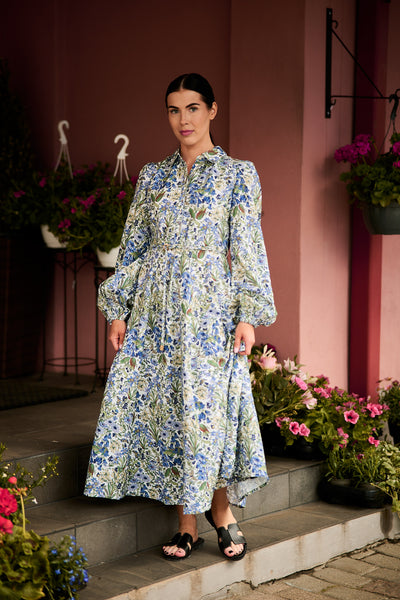 Linen Shirt Dress - Flora