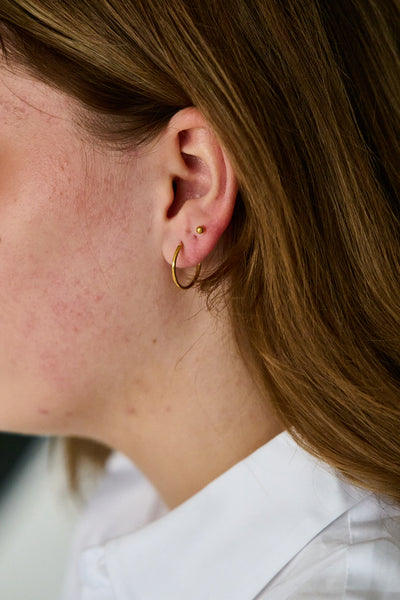 Micro Plain Hoops Gold