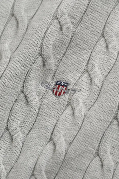 Cotton Cable Half Zip - Cloud Grey Melange