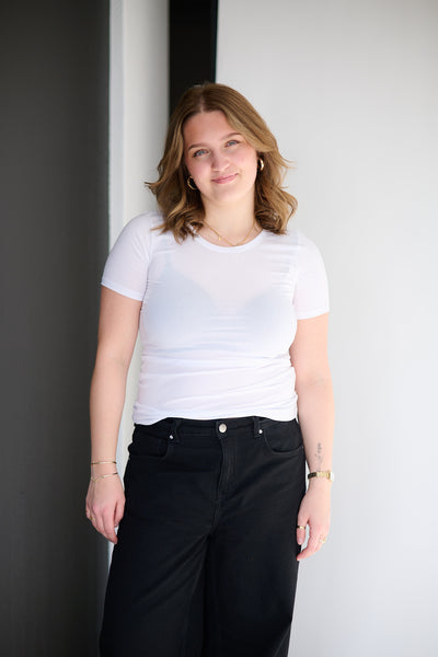 Perfect Line Cotton T-Shirt - Hvit