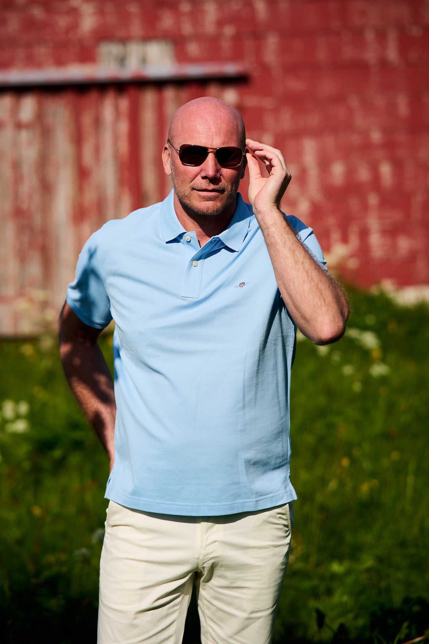 Regular Fit Shield Pique Polo Shirt - Capri Blue