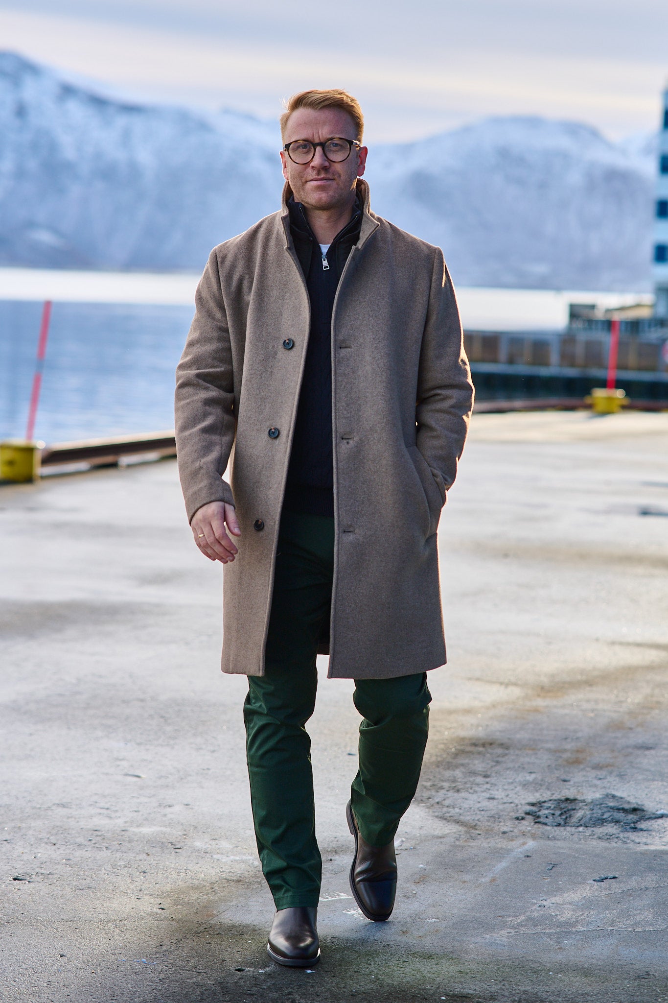 Rainar Wool Blend Coat - Fallen Rock/Melange