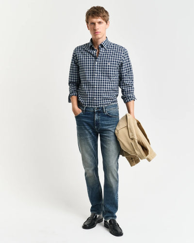 Reg Classic Poplin Tartan Shirt - Collage Blue