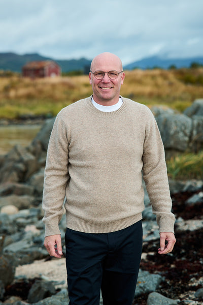 Neil LS Knit Neps Crew Neck - Oatmeal