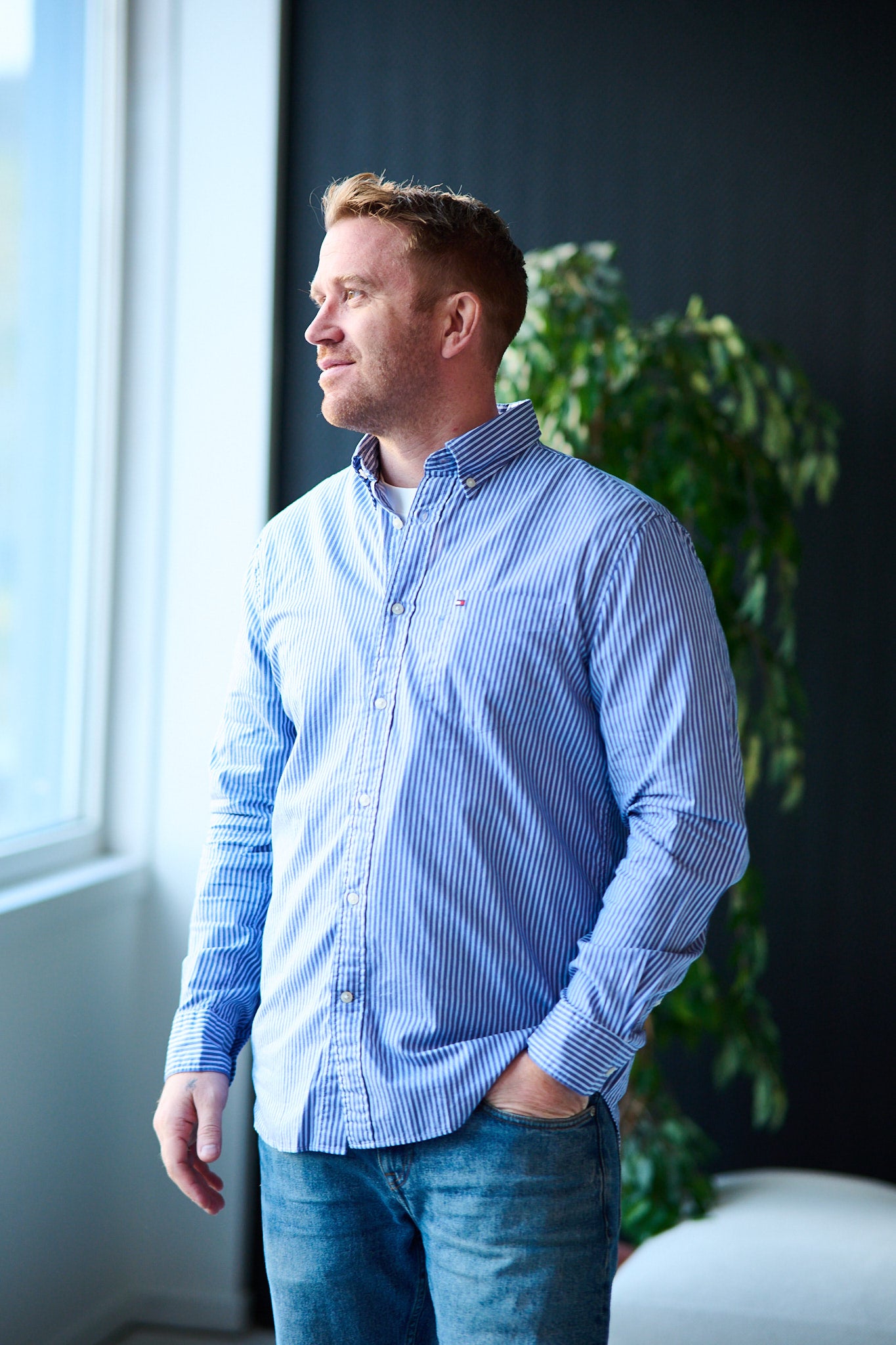 Twill Stripe RF Shirt - Wedge Blue