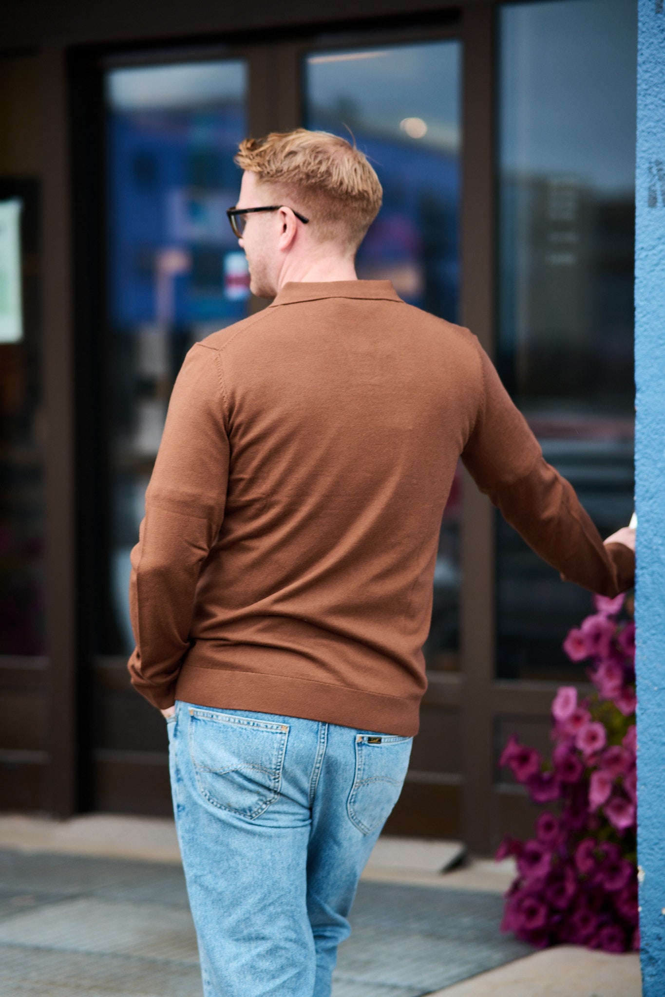 Tray LS Knit Merino Open Polo - Soft Silt