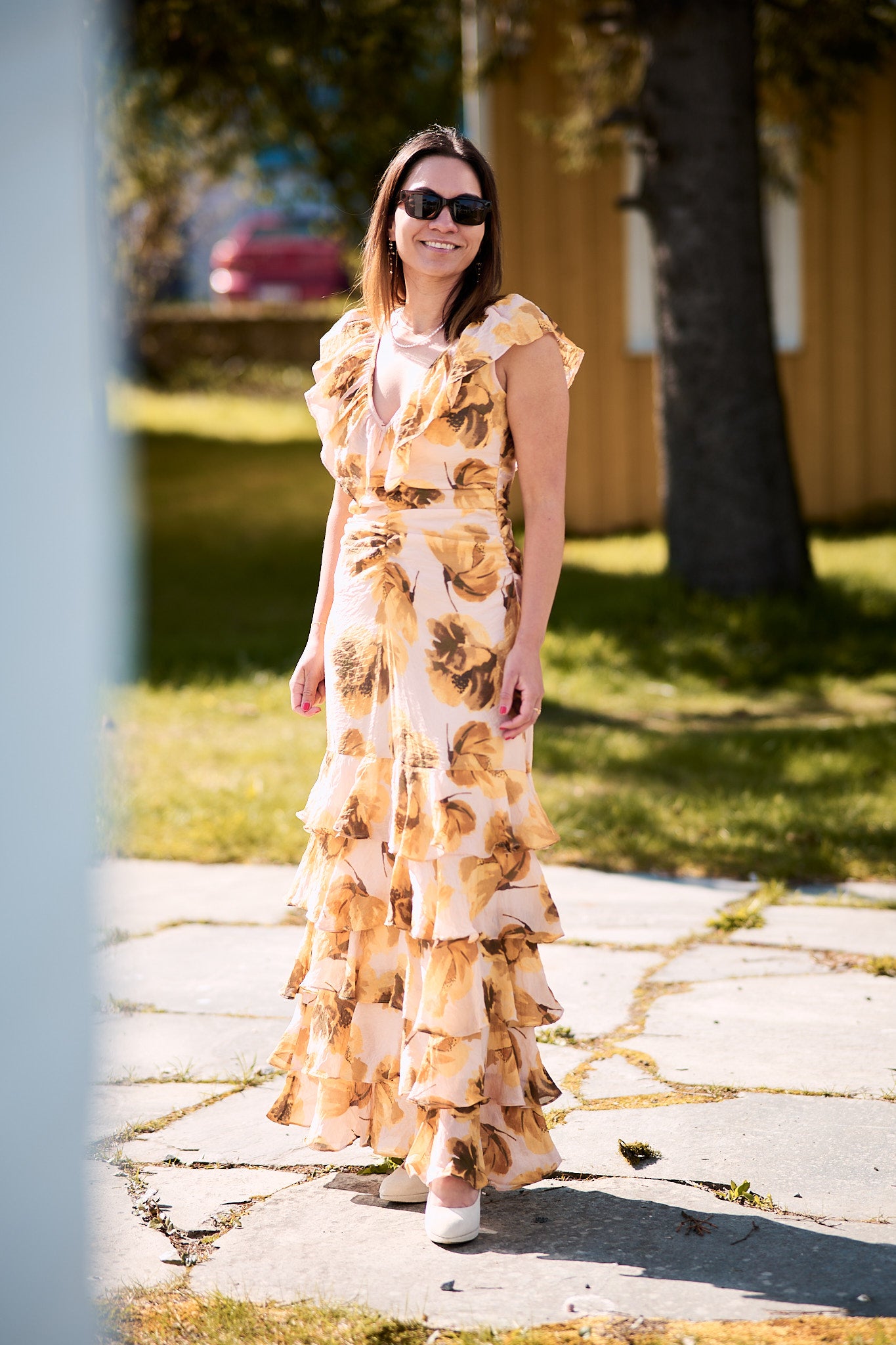 Viscose Ruffle dress Peony
