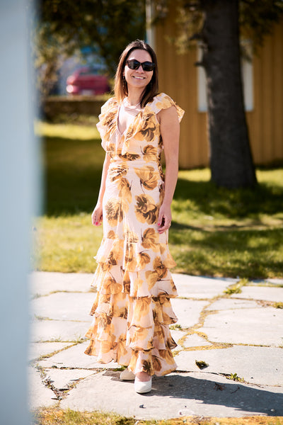 Viscose Ruffle dress Peony