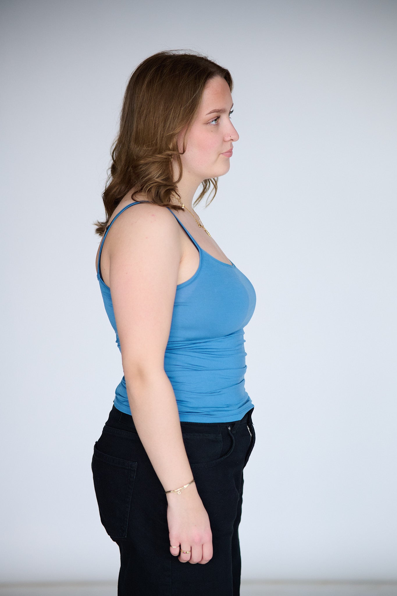 Perfect Line Modal Top W/Strap - Denim