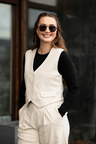 ElarahGZ Linen Waistcoat