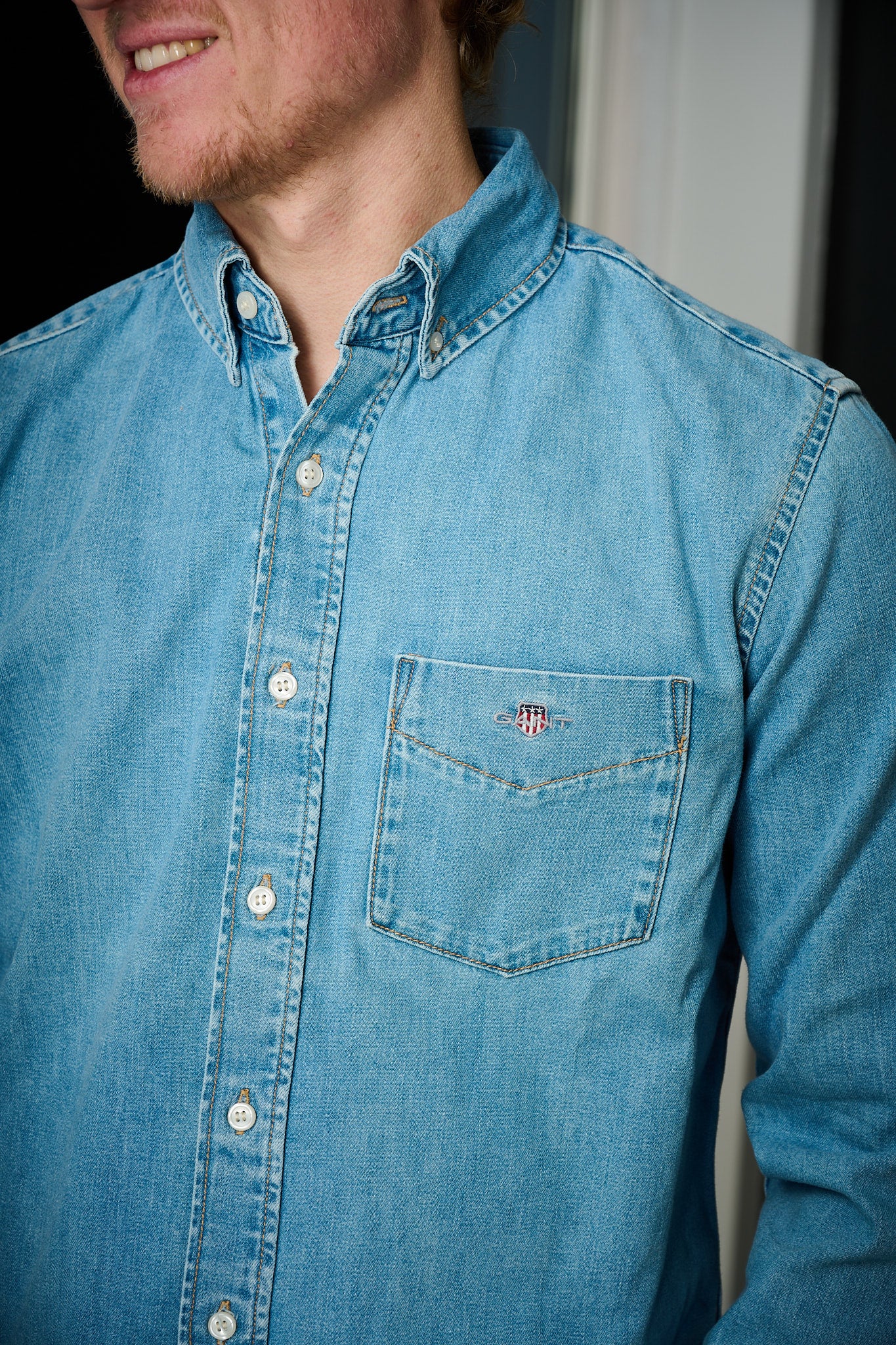Reg Denim Shirt - Semi Light Blue Worn In