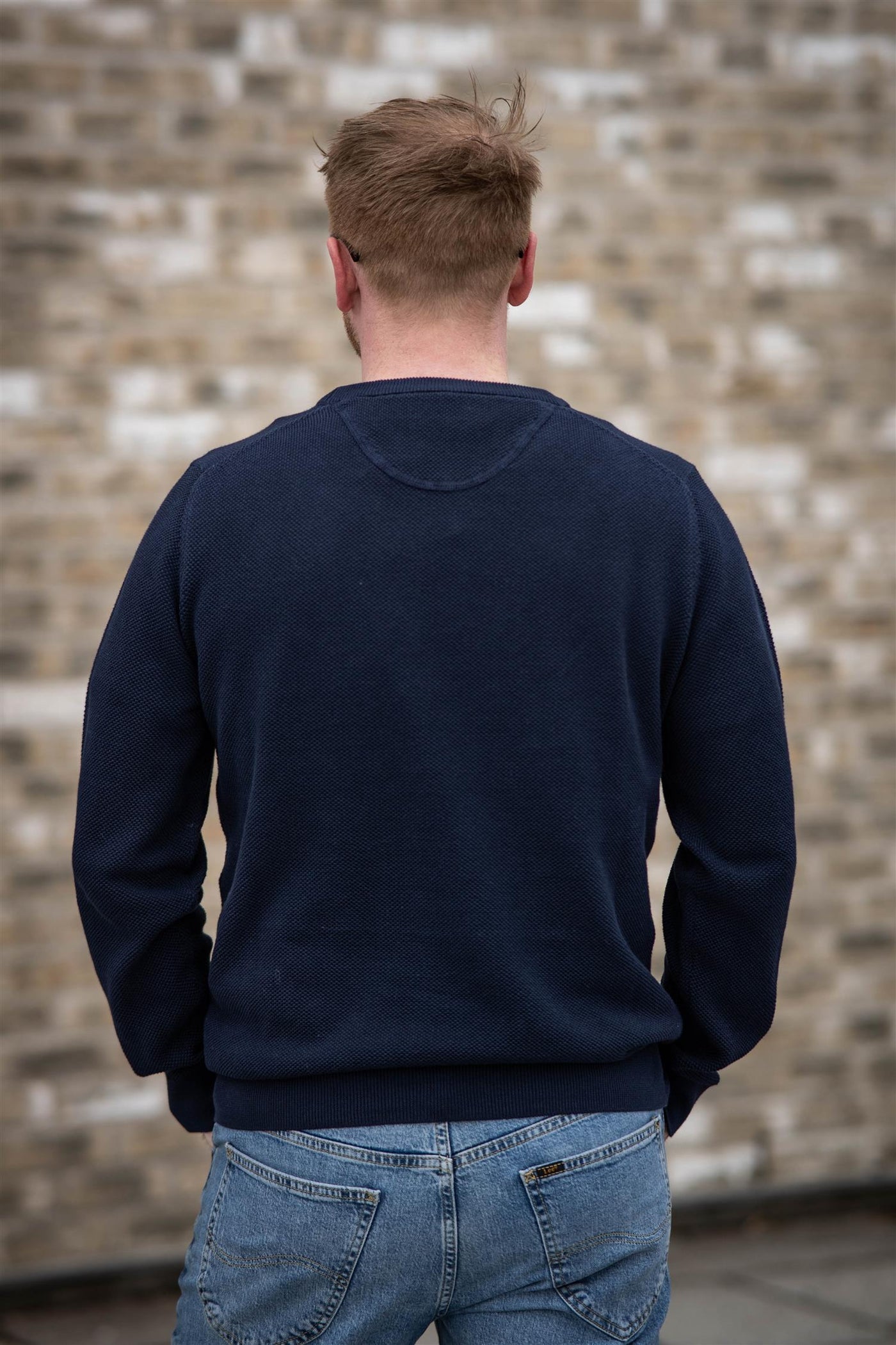 Cotton Pique C-Neck - Evening Blue