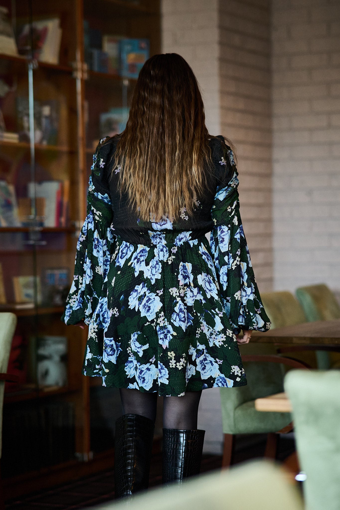 Georgette V-Neck Dress - Amadora