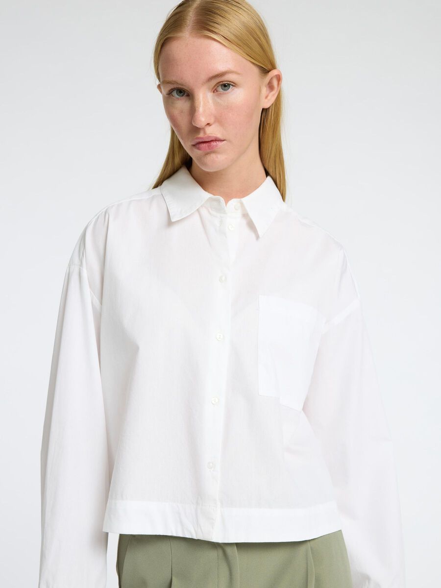 Astha Ls Cropped Boxy Shirt