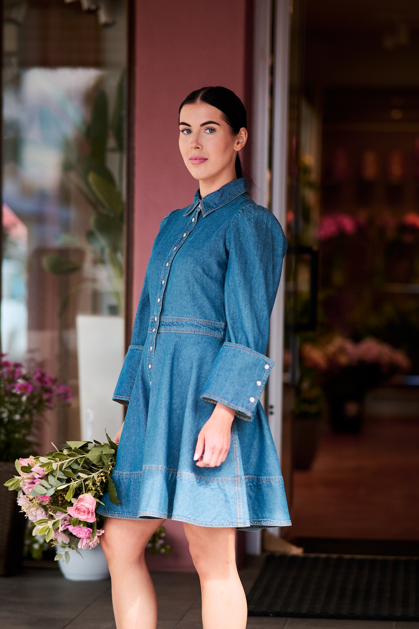 Denim Mini Dress - French Blue