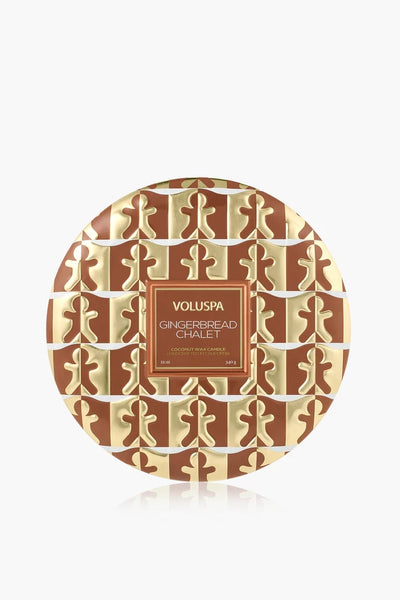 3-Wick Tin Candle - 40tim Gingerbread Chalet