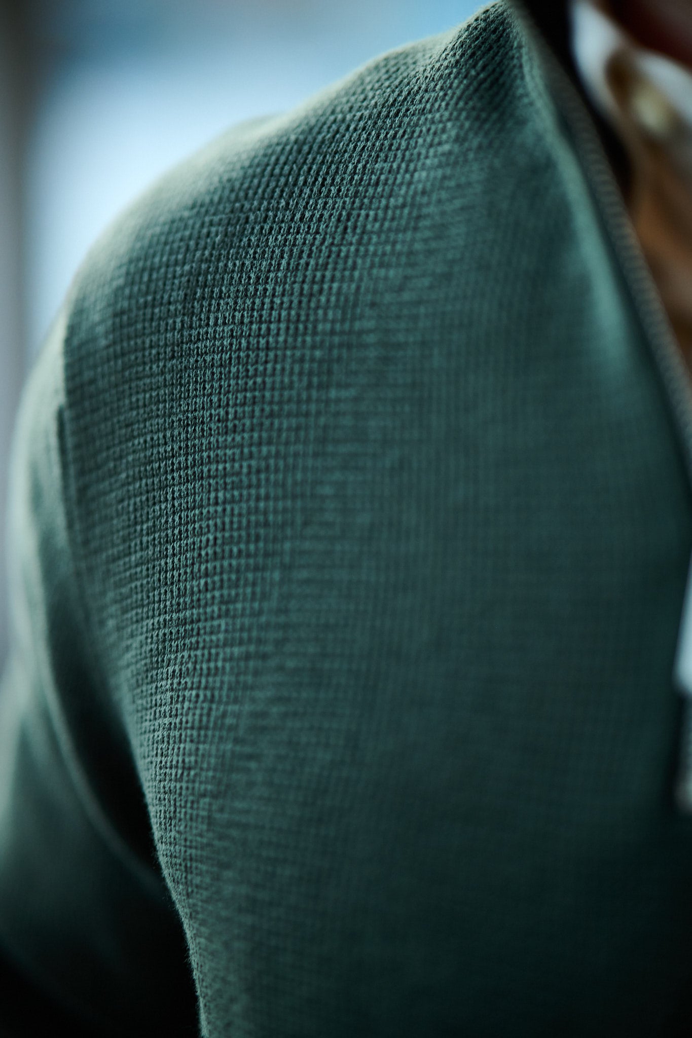 Dane Ls Knit Structure Half Zip - Deep Forest