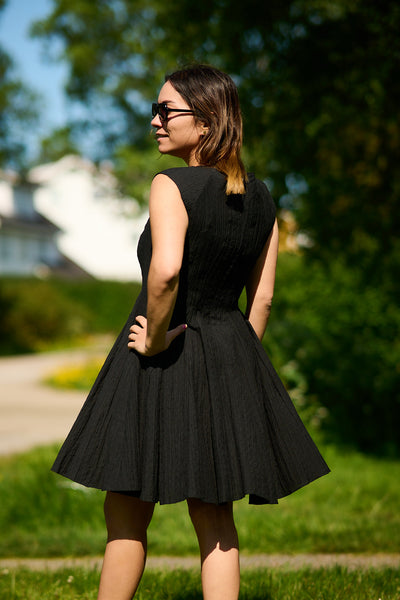 Maddie Short Cap Sleeve Dress Black