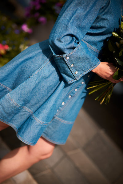 Denim Mini Dress - French Blue