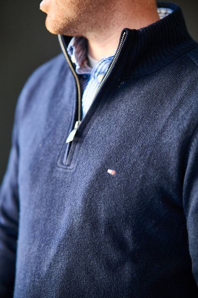 Lambswool Zip Mock - Desert Sky