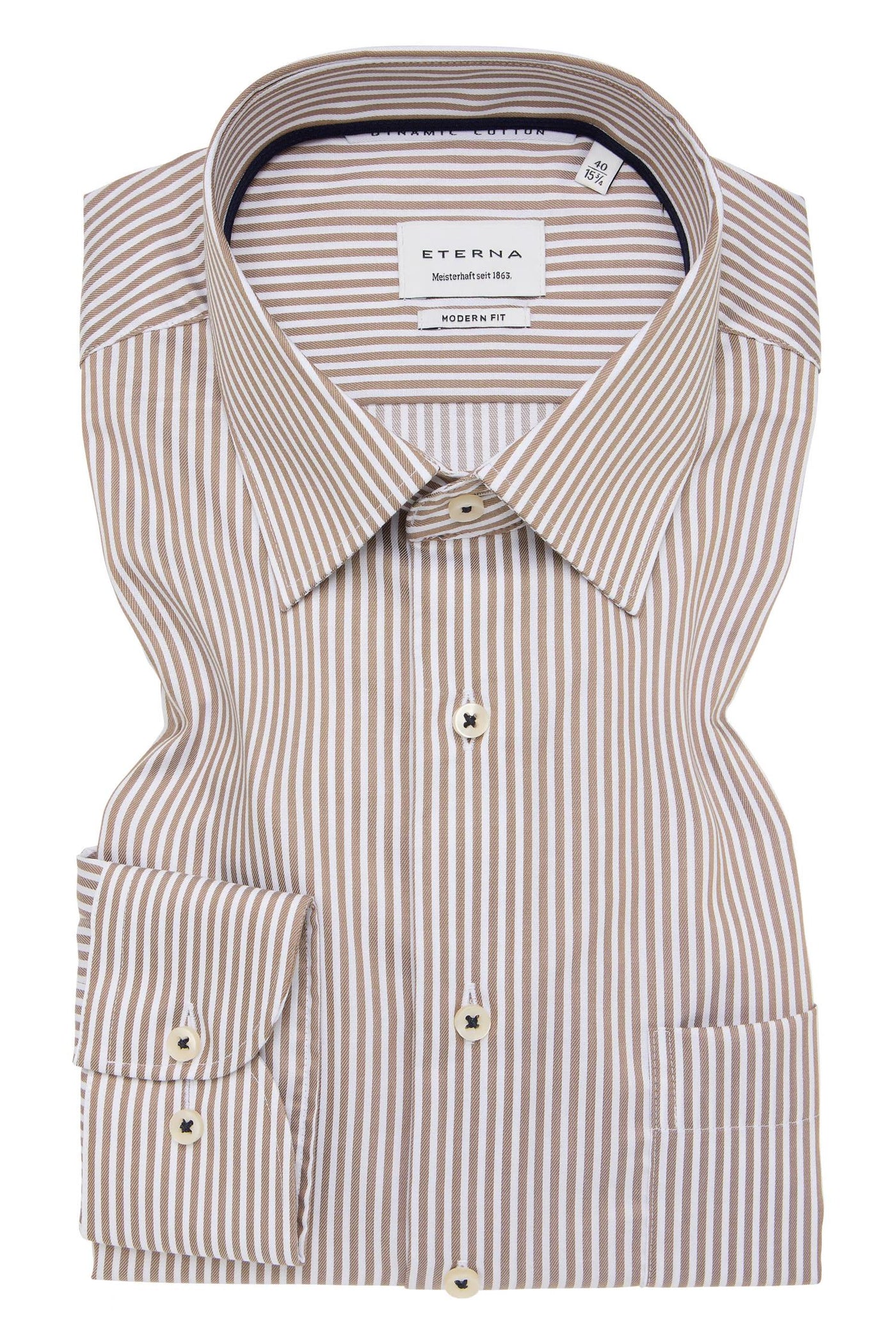 Pinstripe Shirt - Slim Fit - Brown