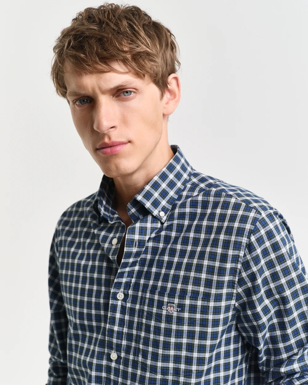 Reg Classic Poplin Tartan Shirt - Collage Blue