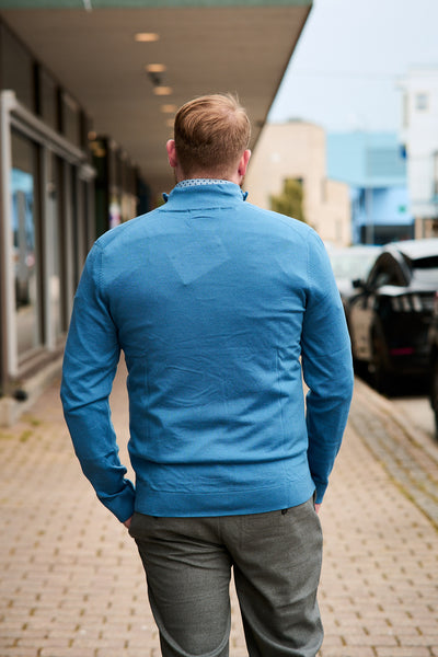 Tray LS Knit Merino Half Zip - True Navy